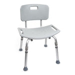 Bath Bench Without Arms: Aluminum Frame Removable Backrest 19-1/4 Inch Seat Width 300 lbs. Weight Capacity