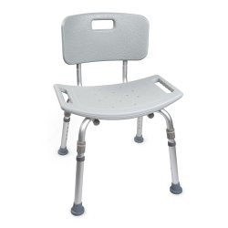Bath Bench Without Arms: Aluminum Frame Removable Backrest 19-1/4 Inch Seat Width 300 lbs. Weight Capacity